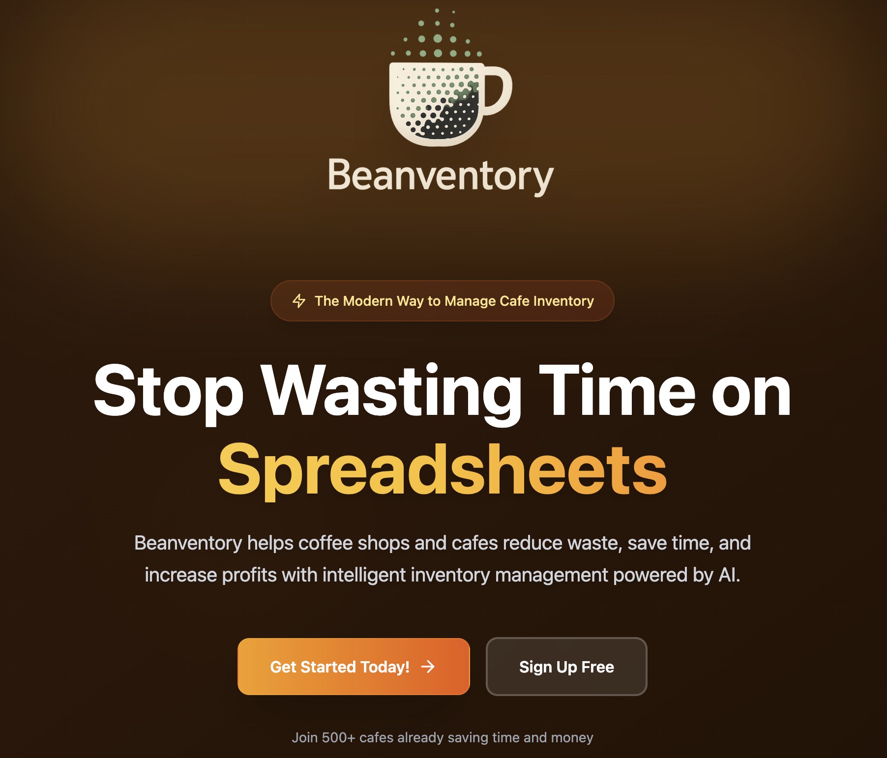 Beanventory Screenshot